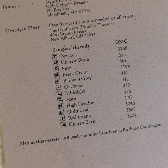 Birds of a Feather June Birthday Cat series cross stitch chart prim Juin pattern - Picture 7 of 11